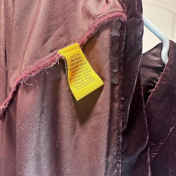 Aprill Cornell Vintage Velvet Mini Dress V Neck Sleeveless Flowy Pocket Purple S - Picture 4 of 4